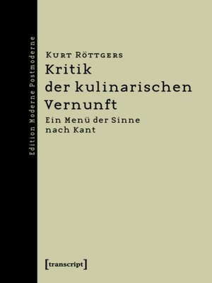 cover image of Kritik der kulinarischen Vernunft